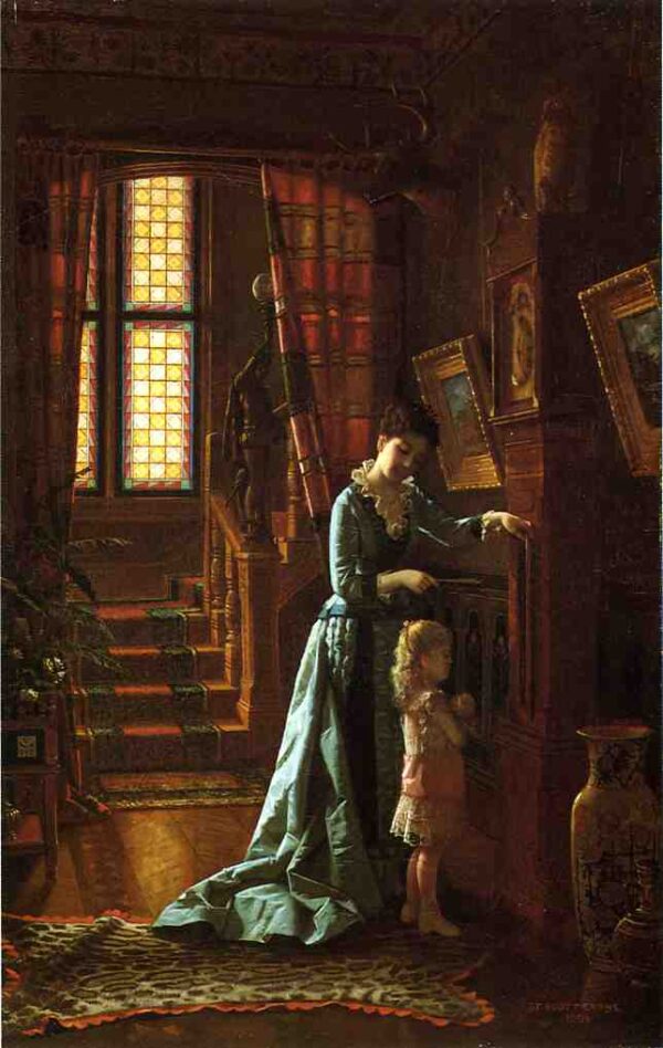 Grandfathers Clock by De Scott Evans, hand-painted oil painting reproduction