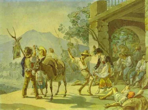 Grape Harvest Celebration by Karl Briullov, hand-painted oil painting reproduction
