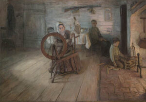 Spinning by Firelight – The Boyhood of George Washington Gray by Henry Ossawa Tanner, hand-painted oil painting reproduction