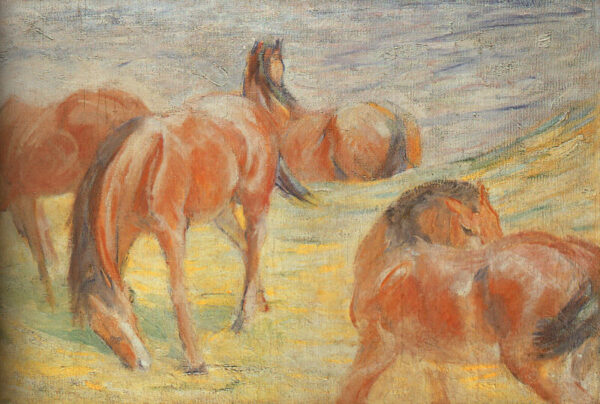 Grazing Horses I by Franz Marc, hand-painted oil painting reproduction