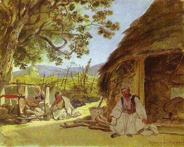 Greek Morning in Myraca by Karl Briullov, hand-painted oil painting reproduction