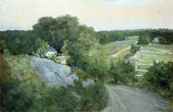Green Hills and Farmland by Julian Alden Weir, hand-painted oil painting reproduction