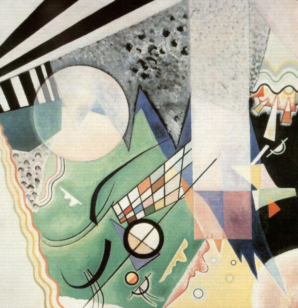Green composition by Wassily Kandinsky, hand-painted oil painting reproduction