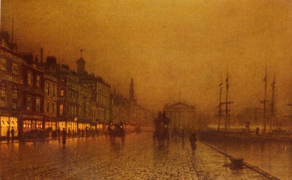 Greenock Dock by John Atkinson Grimshaw, hand-painted oil painting reproduction
