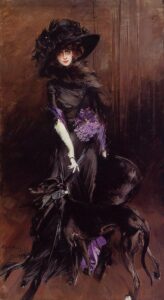 Portrait of the Marchesa Luisa Casati with a Greyhound by Giovanni Boldini, hand-painted oil painting reproduction