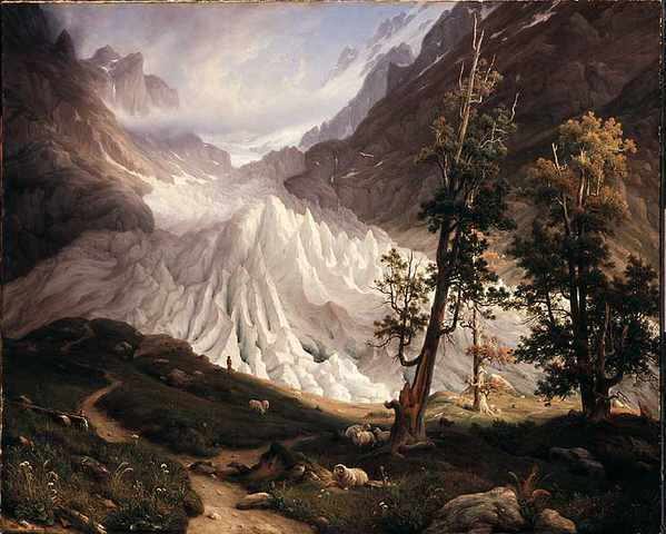Grindelwaldbreen by Thomas Fearnley, hand-painted oil reproduction