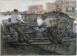 Ground Porters with Carts by George Hendrik Breitner, hand-painted oil painting reproduction