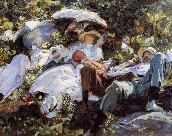 Group with Parasols by John Singer Sargent, hand-painted oil painting reproduction