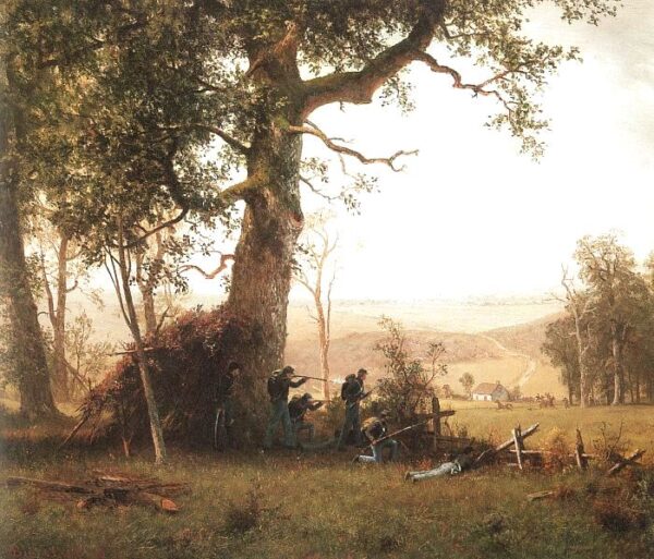 Guerrilla Warfare (Picket Duty In Virginia) by Albert Bierstadt, hand-painted oil painting reproduction