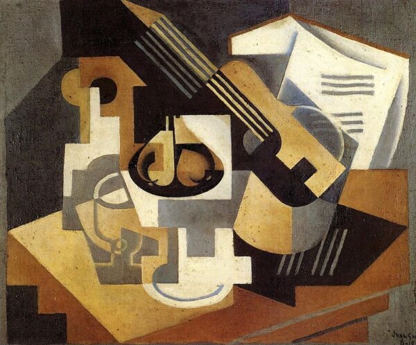 Guitar and Fruit Bowl on a Table by Juan Gris, hand-painted oil painting reproduction