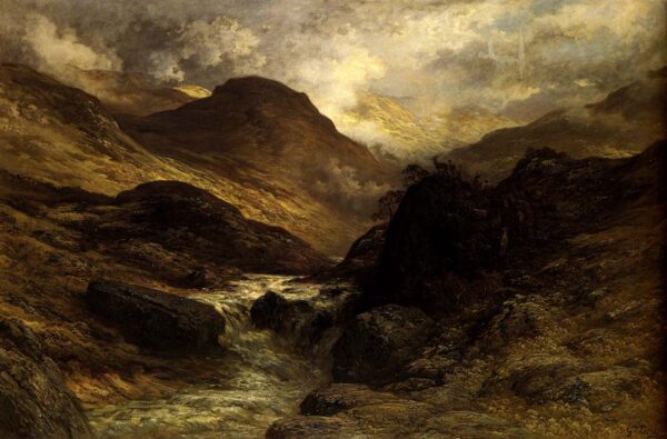 Gorge In The Mountains by Gustav Dore, hand-painted oil painting reproduction