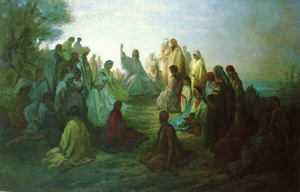 Jesus Preaching on the Mount by Gustav Dore, hand-painted oil painting reproduction