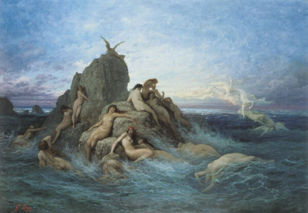 Naiads of the Sea by Gustav Dore, hand-painted oil painting reproduction