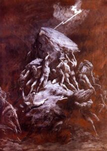 The Clash of the Titans by Gustav Dore, hand-painted oil painting reproduction