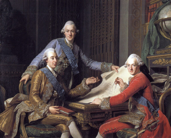 Gustav III with Brothers by Alexander Roslin, hand-painted oil painting reproduction