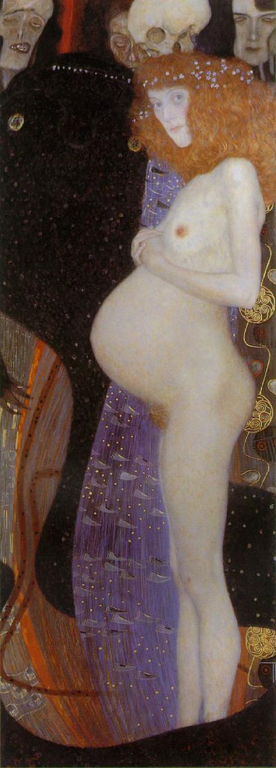 Hope I by Gustav Klimt, hand-painted oil reproduction