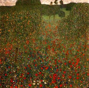 Popp Field by Gustav Klimt, hand-painted oil painting reproduction