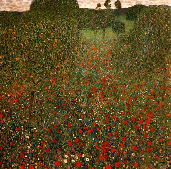 Popp Field by Gustav Klimt, hand-painted oil reproduction