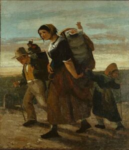 Gypsy and Her Children by Gustave Courbet, hand-painted oil painting reproduction