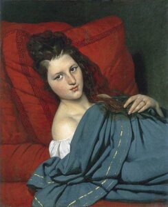 Half-length Woman Lying on a Couch by Joseph Desire Court, hand-painted oil painting reproduction