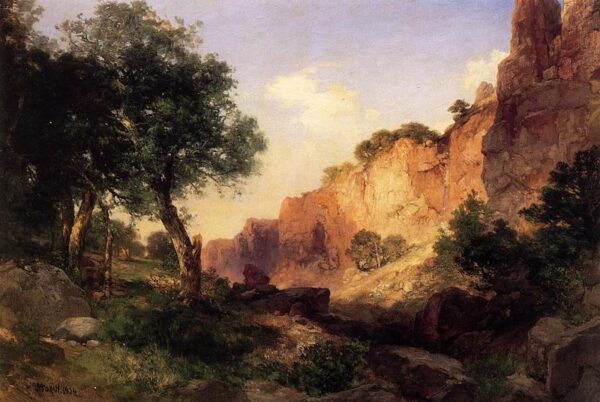The Grand Canyon Hance Trail by Thomas Moran, hand-painted oil painting reproduction