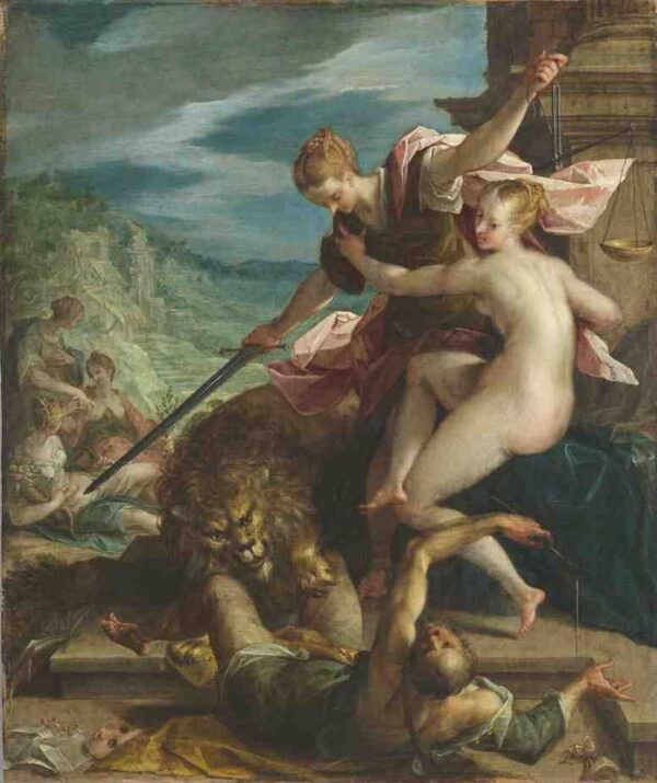 Allegory 1598 by Hans von Aachen, hand-painted oil painting reproduction