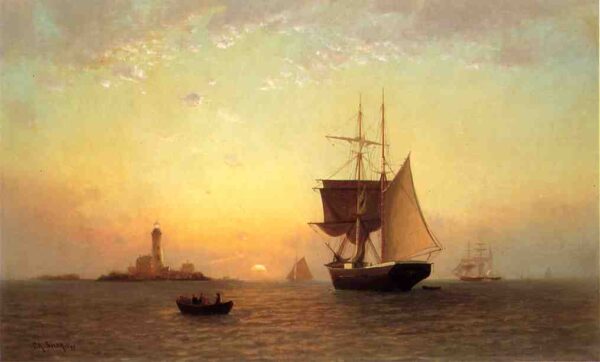 Harbor Scene by Francis Silva, hand-painted oil painting reproduction