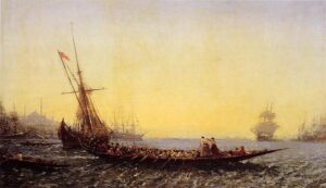 Harbour In Constantinople by Félix Ziem, hand-painted oil painting reproduction