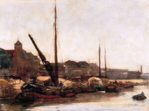 Harbour Scheveningen by Floris Arntzenius, hand-painted oil painting reproduction
