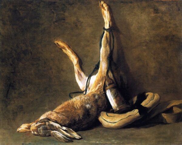 Hare with Game Bag and Powder Flask by Jean-Baptiste-Siméon Chardin, hand-painted oil painting reproduction
