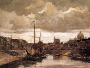 Haringkade With Signpost In Scheveningen by Floris Arntzenius, hand-painted oil painting reproduction