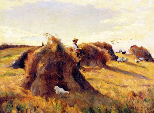 Hay Stacks by Mathias J Alten, hand-painted oil painting reproduction