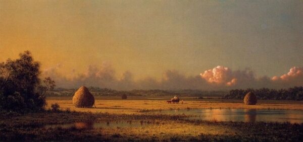Hayfields – A Clear Day by Martin Johnson Heade, hand-painted oil painting reproduction