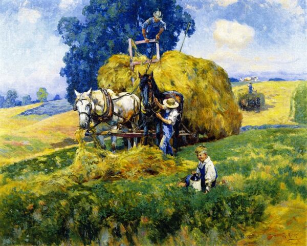 Haying Time by Mathias J Alten, hand-painted oil painting reproduction