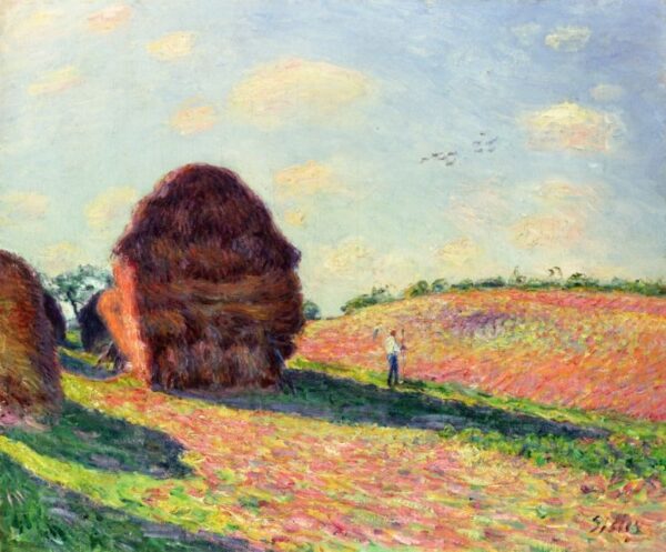 Haystacks by Alfred Sisley, hand-painted oil painting reproduction