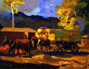 Haywagon by Franz Bischoff, hand-painted oil painting reproduction