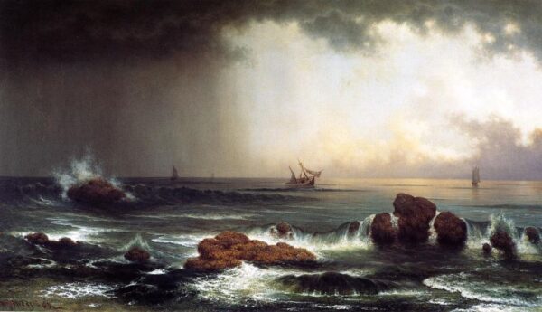 Hazy Sunrise at Sea by Martin Johnson Heade, hand-painted oil painting reproduction