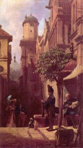He Comes by Carl Spitzweg, hand-painted oil painting reproduction