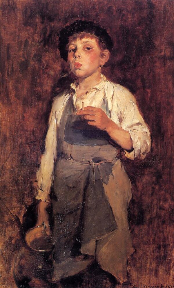 He Lives by His Wits by Frank Duveneck, hand-painted oil painting reproduction