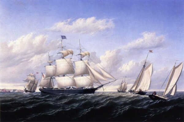 Whaleship ‘Speedwell’ of Fairhaven, Outward Bound off Gay Head by William Bradford, hand-painted oil painting reproduction