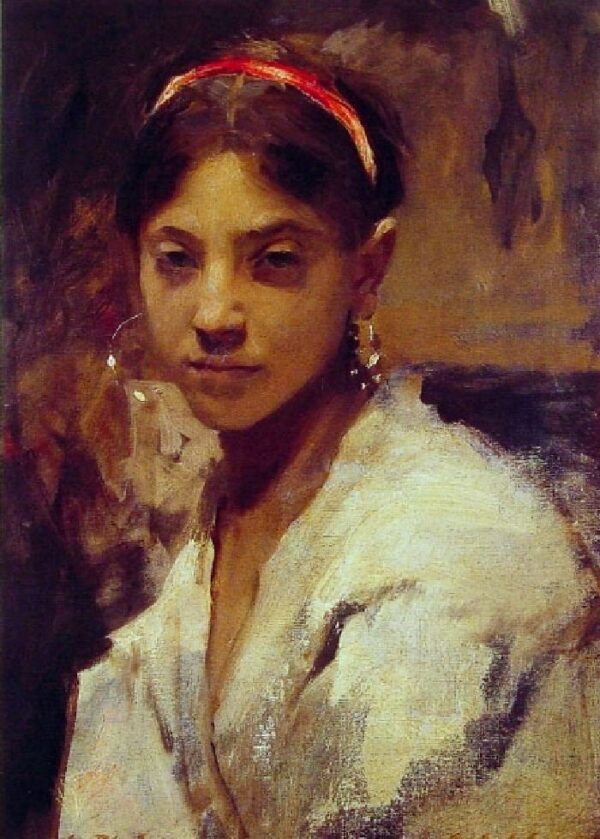 Head of a Capri Girl by John Singer Sargent, hand-painted oil painting reproduction