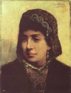 Head of a Jewish Bride by Maurycy Gottlieb, hand-painted oil painting reproduction