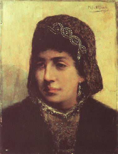 Head of a Jewish Bride by Maurycy Gottlieb, hand-painted oil reproduction