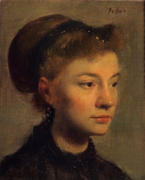 Head of a Young Woman by Edgar Degas, hand-painted oil painting reproduction