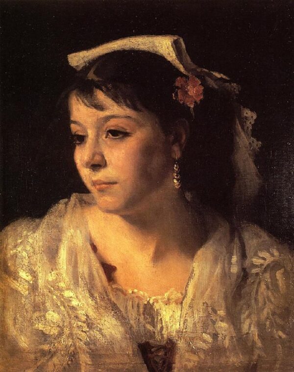 Head of an Italian Woman by John Singer Sargent, hand-painted oil painting reproduction