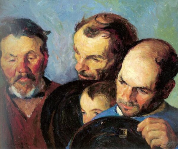 Heads Of Three Men And A Boy by Bernhard Gutmann, hand-painted oil painting reproduction