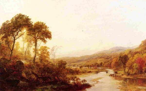 Headwaters of the Hudson by Jasper Francis Cropsey, hand-painted oil painting reproduction