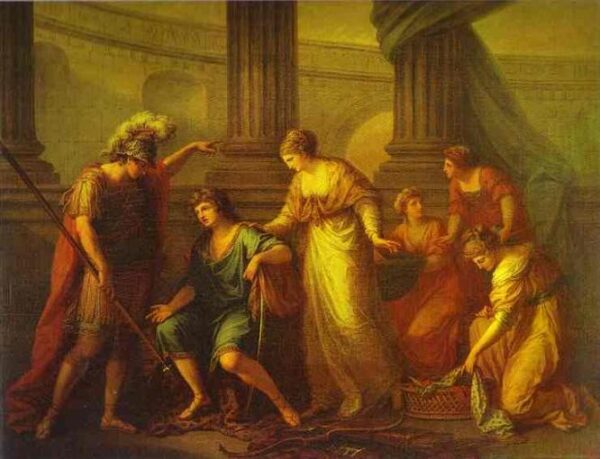 Hector Calls Paris To The Battle by Angelica Kauffman, hand-painted oil painting reproduction