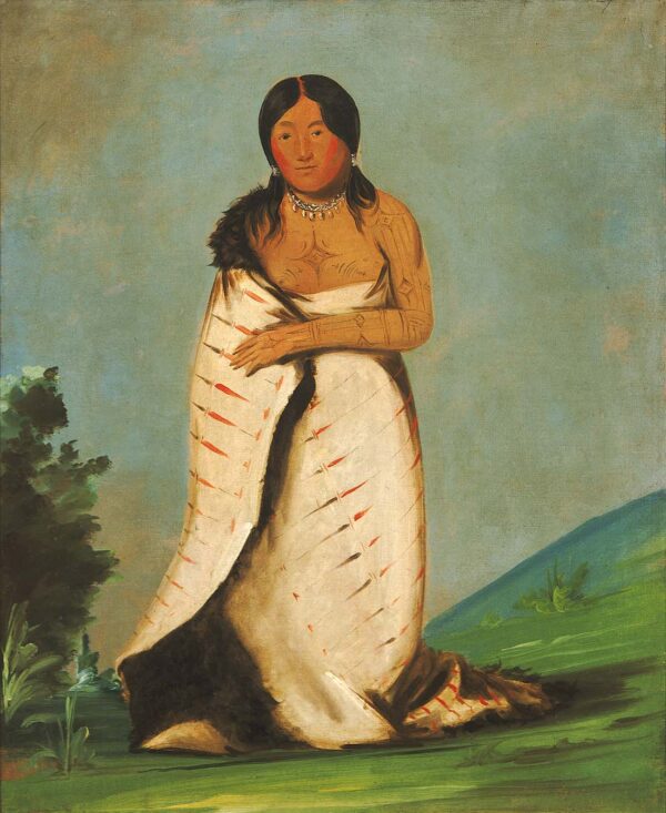 Hee lah dee, Pure Fountain, Wife of The Smoke by George Catlin, hand-painted oil painting reproduction