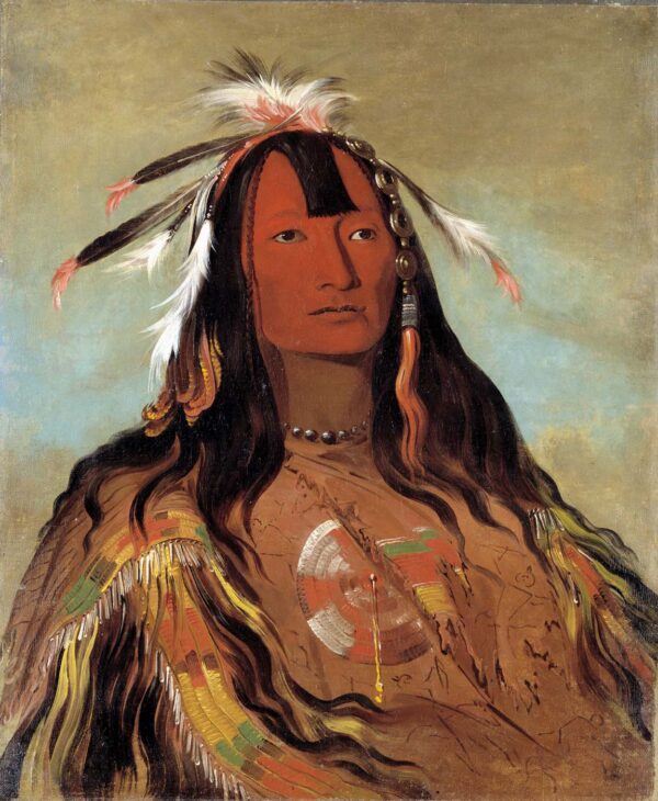 Hee oh’ks te kin, Rabbit’s Skin Leggings by George Catlin, hand-painted oil painting reproduction